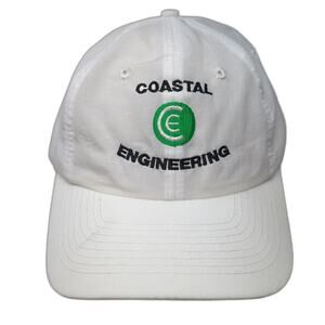Coastal Engineering Strapback Hat White One Size Embroidered Nissin